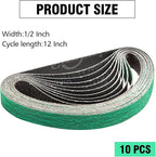 1/2" x 12" Replacement Knife Sharpener Sanding Belts 120 Coarse Grit Sharpening Belt for Official Work Sharp Knife & Tool Sharpener (WSKTS & WSKTS-KT/Mk.1 & Mk.2)