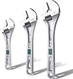 SK 3-Piece Adjustable Wrench Set, 6-Inch, 8-Inch, 10-Inch, Cr-V Steel, SAE & Metric Scales