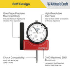 Precision Lathe Tool Post Indicator Holder, Dial Indicator (.0005"), CNC Machining Alignment Tool, for Quick Change Tool Post Systems