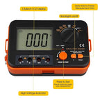 BTMETER Megohmmeter 1000V Insulation Resistance Tester, Electrical Megaohm Meter 200MΩ~2K Megohm Megger with 250V/500V/1000V Testing Voltage, Digital Multimeter Measure AC DC Voltage