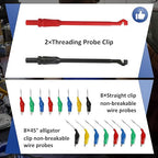110 Pcs Automotive Circuit Test Lead Kit, Multimeter Test Leads Kit, Electrical Test Kit, Back Probe Kit Automotive, Relay Wire Connector Kit (with Black Carrying Case), Alligator Clips