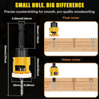5PCS Countersink Drill Bit Set, Low Friction Depth Stop, 1/8 9/64" 5/32" Drill + 3/8” 82° Counter-Bore, 11/64" 3/16" Drill + 1/2" 82° Counter-Bore, 1/4" Hex Shank, for Woodworking, with Storage Box