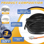 3FT~200FT Heat Tape for Water Pipes, -40°F Deicing Cable,Pipe Heat Cables for Roof,Gutter，Farm，Freeze Protetion Heating Wires, Heated Water Hose,Plumbing Fixtures,120V 5W/FT (80FT)