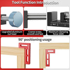 Preciva Corner Clamp for Woodworking, 90 Degree Right Angle Clamp, Aluminum Alloy Positioning Squares for Picture Frames, Cabinets, Drawers Boxes