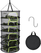 LUKETURE 6-Layer Herb Drying Rack Hanging Mesh Net,Windproof Drying Rack w/U-Zipper Design & Hook - Foldable & Collapsible for Plants, Herbs, Flowers, Fish, Clothes | Save Space | Natural Drying