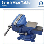 WFLNHB 6" Bench Vise Table Top Clamp Press Locking Swivel Base Heavy-Duty for Crafting Painting Sculpting Modeling Electronics Soldering Woodworking and Fishing Tackle