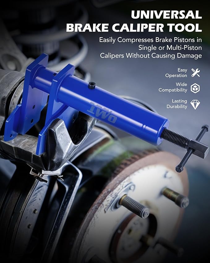 Orion Motor Tech Caliper Piston Compressor Tool, Universal Brake Caliper Tool for Multi Piston Brake Pad Spreader, Heavy Duty Brake Caliper Spreader Tool with Magnetic Expansion Plates & Hanger Hooks