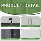 Garage Wall Cabinet Metal Storage Cabinet with Lock Wall Mounted Heavy Duty Steel Tool Cabinet with Doors and Shelf Hanging Cabinets for Garage Warehouse Bathroom Kitchen,Assembly Required