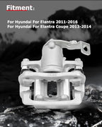 cciyu 19B6454 Rear Right Brake Caliper W/Bracket For Hyundai Elantra 1.8L 2011-2016,For Hyundai Elantra 2.0L 2014-2016,For Hyundai Elantra Coupe 1.8L 2013,For Hyundai Elantra Coupe 2.0L 2014