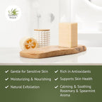 Southern Natural Goat Milk Soap Bar - 3 Pack Rosemary Mint - For Dry Sensitive Skin. Natural, Handmade Soap For Men, Women & Kids. Use On Face & Body