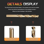 Drill Bit, 7/32" Cutting Diameter (5.556mm), 4241 HSS Black and Gold 118° Cutting Angle Versatile Jobber Bits - (Applications: for Drilling Plastic Wood Soft Thin Metal), 6-Pieces