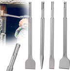 SDS Plus Chisel Set for Rotary Hammer Drills, 4 PCS SDS Chisel Set Includes Point, Flat, Scaling, Tile, 40Cr Steel, Hammer Drill Bits for Brick, Concrete, Block, Masonry