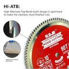 Circular Saw Blades Woodworking TA Series,10" 90-Tooth 5/8" Arbor, for Laminate, Melamine Board, Special Anti-Thermal Adhesion Coating on Cutting Edges -TA, High Finish, Long Life,10" 90T TA