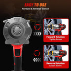 Cordless Impact Wrench 3/4" for Milwaukee 18V Battery, Impact Wrench 1500FT-LBS(2000N.m) High Torque Brushless Electric Impact, with 3 Speed Modes Power Impact Driver