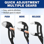 WORKPRO 7" & 10" Groove Joint Pliers Set, Upgraded Wide Opening Slip Joint Pliers Set, V-Jaw Quick Adjustable Plier, CR-V Steel, Dual Serrated, Water Pump Plier for Home & Industrial Repair, Soft Grip