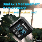 HARDELL Digital Angle Finder,Dual Axis 4X90° 0-40° Digital Angle Gauge With Magnetic Base, Relative Absolute Measuring Tool, Aluminum Alloy Auto-Rotation Protractor for Table Saw Tube Decoration DIYer