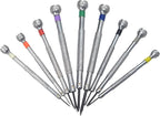 9-Piece Watchmaker Screwdriver Set with Revolving Stand & Extra Blades - Precision Screwdriver Set for Watch Repair, Jewelry, and Electronics, Includes Sizes 0.5mm to 2.5mm