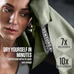 VENTURE 4TH Quick Dry Towel. Microfiber Travel Towel Ideal for Camping, Hiking, Backpacking, Gym. Lightweight & Fast Drying Travel Towels for Body. Compact & Easy to Pack - Army Green Medium