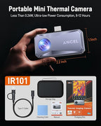 ANCEL IR101 Thermal Camera, 512x384 IR Resolution Thermal Imaging Camera for Android (USB-C), 25Hz Real-Time Diagnostic Infrared Camera, 0.24W Thermal Imager for Home/PCB Inspection/Automotive Repair