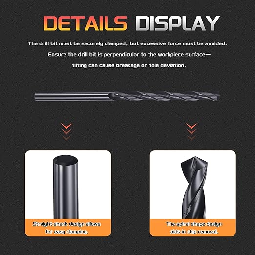 Drill Bit, 2.8mm Cutting Diameter, 4241 HSS Nitriding Black 118° Cutting Angle Versatile Jobber Bits - (Applications: for Drilling Plastic Wood Soft Metal), 12-Pieces