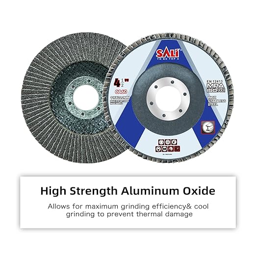Sali 24 Pack Flap Disc 60 Grit 4.5" x 7/8-Inch Sanding Disc Bevel Type #29 Premium and Industrial Grade Angle Grinder Grinding Wheel High Performance Edge Grinding
