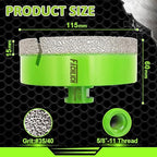 Diamond Core Drill Bit - 4-1/2" Tile Hole Saw 115mm for Porcelain Tile Granite Marble Masonry