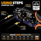 SOMELINE Crimping Tool for Insulated Electrical Wire Connectors Kit, with 21 Sizes PVC Insulated Wire Terminals and 22-10 AWG Ratchet Crimping Pliers – for Automotive & Electrical Repairs