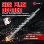CSOOM SDS Plus Rotary Hammer Drill Bit 1-1/8"x12.2", Professional Concrete Drill Bit for Concrete, Brick, Stone and Cement Walls