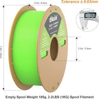 PLA+ 3D Printer Filament Luminous Green, 1.75mm No Tangle, Net Weight 2.2lbs Spool (1kg, PLA Pro Plus, Green with Glow in The Dark Effect