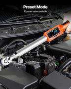VEVOR Digital Torque Wrench 3/8 1/2 Inch Drive, 0-44.25FT.LB(0-60Nm)/0-162.26FT.LB(0-220Nm) ±2% Accuracy, Electronic Torque Wrench with Preset Mode,Vibration,Buzzer,LED Notification,5Units of Measure