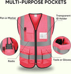 TICONN Reflective Safety Vest High Visibility Class II Mesh Vest for Women & Men Meets ANSI Standards