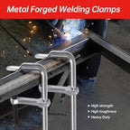 2-Pack Welding Bar Clamps 12 Inch,Drop Forged Steel Bar Clamps Throat Depth 3 inch Load Force 450 Lbs for Woodworking,Welding,Metal working