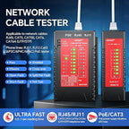NOYAFA NF-468S Network Cable Tester, RJ12 RJ11 RJ45 Ethernet Cable Tester for CAT5 CAT5E CAT6 CAT6A, POE Tester Continuity UTP/STP Cable Toner LAN Telephone line CAT3 Cable Network Tools