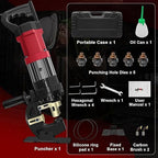 1400W Electric Hydraulic Hole Punch for Metal,Steel Hole Punch Heavy Duty Hydraulic Hole Puncher,Electric Punching Machine with 5 Dies - Precise Drilling for Aluminum Copper Plate Angle Iron,MHP-20