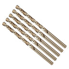Drill Bit, #15 Cutting Diameter, 4341 HSS Gold Finish 135° Cutting Angle Number Jobber Bits - (Applications: for Drilling Soft Metal Plastic Wood), 5-Pieces
