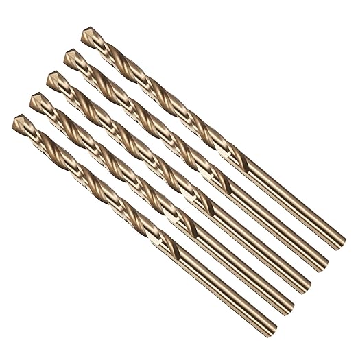 Drill Bit, #15 Cutting Diameter, 4341 HSS Gold Finish 135° Cutting Angle Number Jobber Bits - (Applications: for Drilling Soft Metal Plastic Wood), 5-Pieces