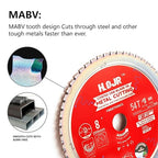 Metal Cutting Circular Saw Blade, Steel and Stainless Steel Cutting, The Cutting Head uses a Special Anti-Heat Sticking Coating with high Finish and Long Life, FMB 8 inch 54-Tooth 1" -TA