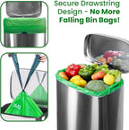 13 Gallon Compost Drawstring Kitchen Waste Bag, 49.2 Liter, 35 Count,1 Mil, Heavy Duty Food Scrap Bags