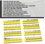 DNA MOTORING 220pcs Mechanic Tool Socket Wrench Set, SAE and Metric Socket Wrench Set, Tool Box Case for Home, Auto and Bike Repair, Yellow, TOOLS-00022