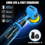 16.8V Cordless Electric Sander with 36PCS Sandpapers, 3500 RPM, 2Pcs 3.0Ah Batteries, Lightweight & Compact Design for Wood, Metal, Paint Removal, and DIY Projects