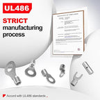 AIRIC 480 PCS Non Insulated Wire Connectors Kit, 26-8 AWG Uninsulated Connector, Bare Cable Ends, Electrical Crimp Terminals End, Wiring lugs for 26-8 Gauge Wires, Ring Fork Butt Splice Terminal