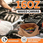 Canvas Zipper Pouch, 3 Pack Small Tool Pouch Organizer, Heavy Duty 16OZ Waxed Canvas Mini Zipper Bag Pouch, 5.7/6.7/12.3 Inch Tool Multipurpose Water Resistant Storage Pouches