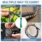 PATIKIL Cable Zip Ties 8 Inch, 100 Pcs Self-Locking Nylon Wire Tie Wraps Heavy Duty Cord Management with 50 lbs Tensile Strength for Indoor and Outdoor, Green (0.1"W)