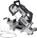 MAXXT Band Saw with Lightweight Aluminum Base, 10 Amp 5 Inch Deep Cut Bandsaw, Variable Speed Handheld Automatic Multipurpose Cut with Carrying Wheels Portable Metal Saw, Band Saws for Metal Wood