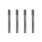 Tungsten Carbide Burr Cylinder Ball Nose Shape SC-1 Double Cut Rotary Burr File (1/4" Cutter Dia X 5/8" Cutter Length) with 1/4'' Shank, 4PCS Bundle by LU&MN