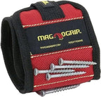 MagnoGrip Magnetic Wristband for Holding Screws, Nails, Drill Bits, Super Strong Magnets, Adjustable Strap, Essential Tool for DIYers, Handyman, Mechanics, Construction & Home Improvement - Red