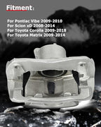 cciyu Front Left & Right Brake Calipers Assembly w/Bracket 19B3434 19B3435 For Pontiac For Vibe 2009-2010,For Scion For xD 2008-2014,For Toyota For Corolla 2009-2019,For Toyota For Matrix 2009-2014