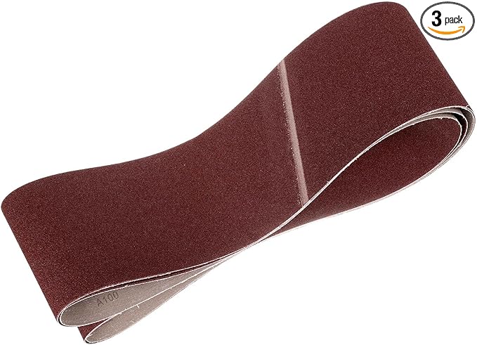 HARFINGTON 4 x 132 Inch Sanding Belts, 3 Pcs 100 Grit Aluminum Oxide Abrasive Belt Sander File Belt for Woodworking, Metal Polishing, Knife Sharpener