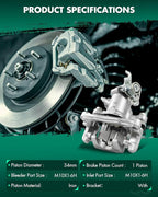 SCITOO 19B3303 Rear Right Disc Brake Caliper w/Bracket Fit For Hyundai For Elantra 2005-2006,For Kia For Spectra 2005-2009,For Kia For Spectra5 2005-2009, Single Piston
