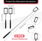 6 Pcs LED Telescoping Inspection Mirror,Retractable LED Mechanical Mirror Tool,Under Vehicle Inspection Mirror,Car Visual Reflector,Retractable Under Vehicle Detection Mirror Repair Tool